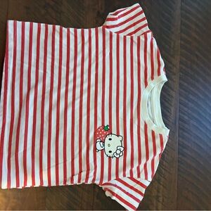 Hello Kitty Kids T-Shirt with Red and White Stripes